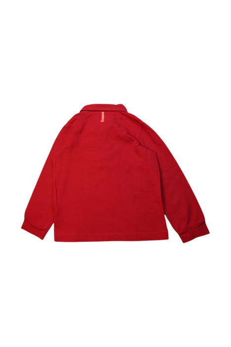 A Red Long Sleeve Polos from Momonittu in size 4T for boy. (Back View)