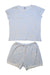 A Blue Shorts Sets from Petit Bateau in size 4T for girl. (Front View)