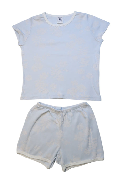 A Blue Shorts Sets from Petit Bateau in size 4T for girl. (Front View)