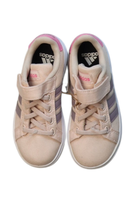 A Beige Sneakers from Adidas in size 5T for girl. (Back View)