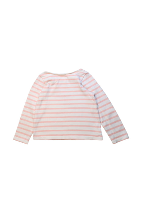 A Pink Long Sleeve Tops from Petit Bateau in size 4T for girl. (Back View)