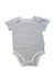 A White Short Sleeve Bodysuits from Mori in size 6-12M for neutral. (Front View)