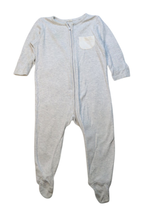 A Grey Onesies from Mori in size 3-6M for neutral. (Front View)