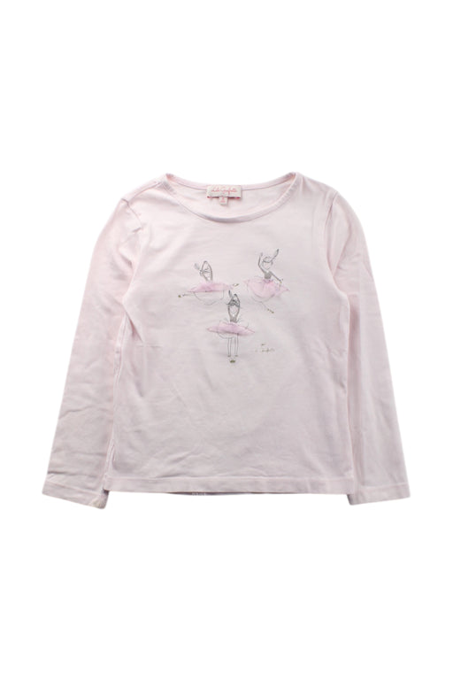 A Pink Long Sleeve Tops from Lili Gaufrette in size 6T for girl. (Front View)