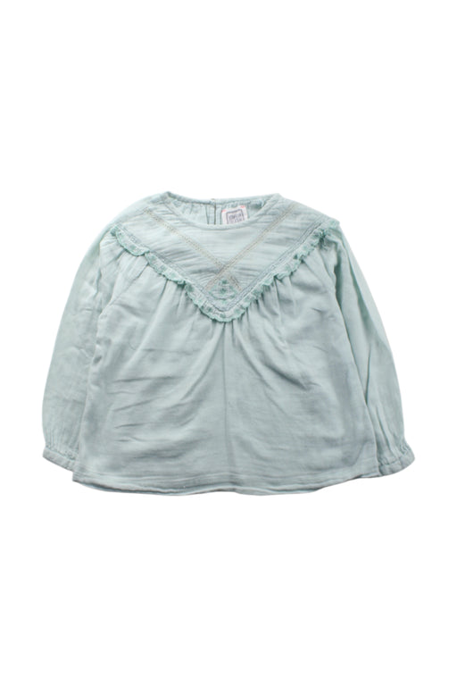 A Green Long Sleeve Tops from Bonheur du Jour in size 4T for girl. (Front View)