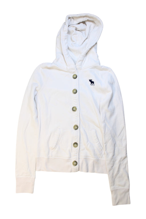 A White Buttoned Sweatshirts from Abercrombie & Fitch in size 12Y for boy. (Front View)