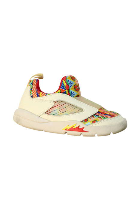 A Multicolour Sneakers from Air Jordan in size 6T for girl. (Front View)