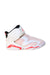 A White Sneakers from Air Jordan in size 6T for girl. (Front View)