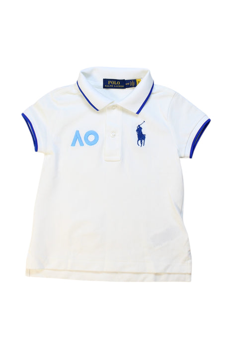 A White Short Sleeve Polos from Polo Ralph Lauren in size 4T for boy. (Front View)
