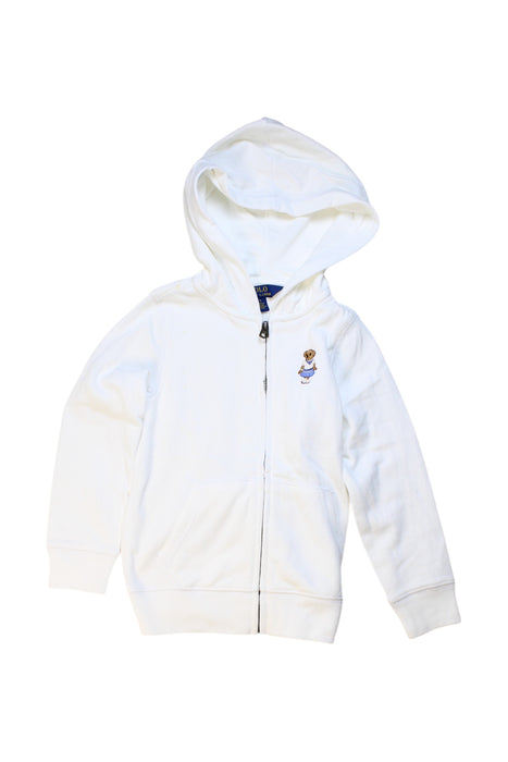 A White Zippered Sweatshirts from Polo Ralph Lauren in size 5T for boy. (Front View)