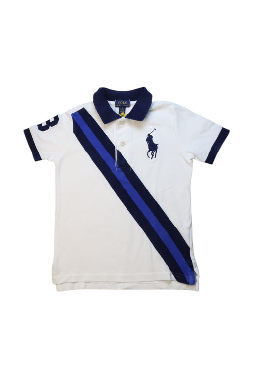 A White Short Sleeve Polos from Polo Ralph Lauren in size 4T for boy. (Front View)