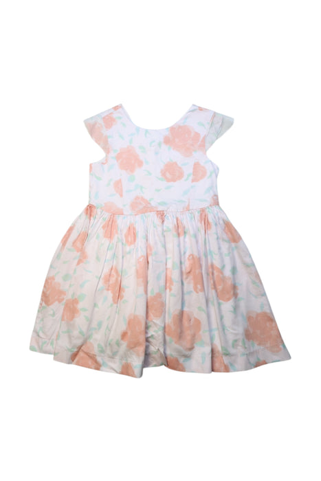A Peach Sleeveless Dresses from Petit Bateau in size 6T for girl. (Front View)