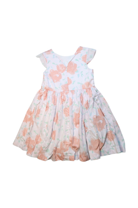 A Peach Sleeveless Dresses from Petit Bateau in size 6T for girl. (Back View)