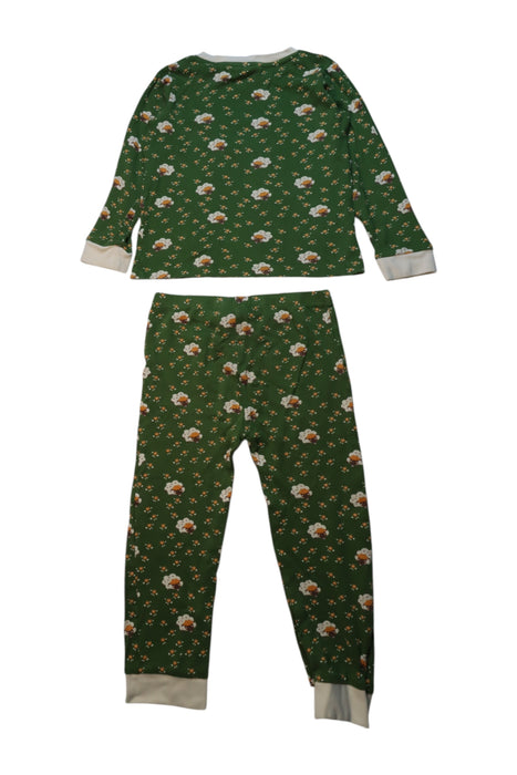 A Green Pyjama Sets from Little Green Radicals in size 5T for girl. (Back View)