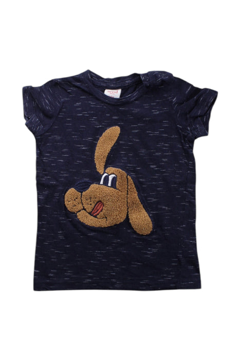 A Navy Short Sleeve Tops from Seed in size 6-12M for neutral. (Front View)