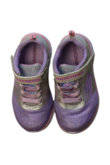 A Purple Sneakers from Skechers in size 18-24M for girl. (Back View)