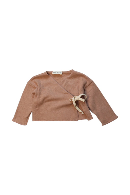 A Brown Long Sleeve Tops from Babe & Tess in size 6-12M for girl. (Front View)