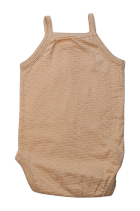 A Peach Sleeveless Bodysuits from Quincy Mae in size 6-12M for girl. (Back View)