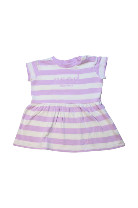 A Purple Short Sleeve Dresses from Seed in size 12-18M for girl. (Front View)