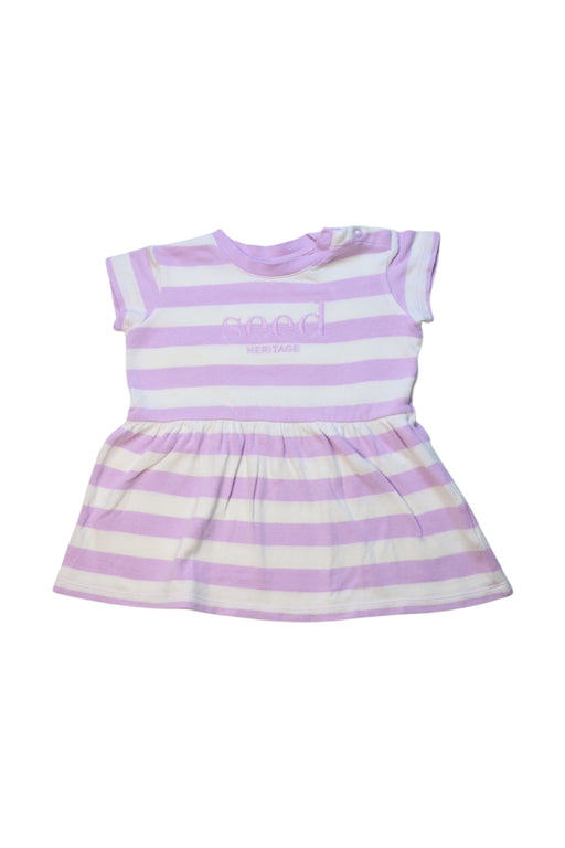 A Purple Short Sleeve Dresses from Seed in size 12-18M for girl. (Front View)