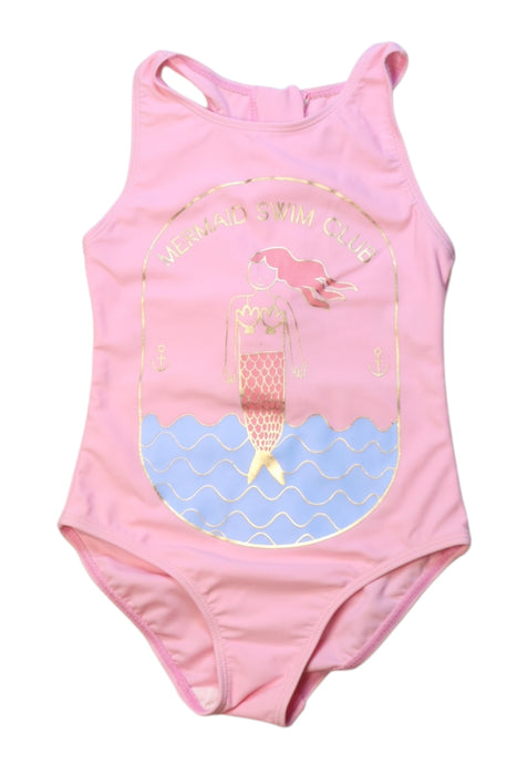 A Pink Swimsuits from Seed in size 5T for girl. (Front View)