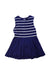 A Navy Sleeveless Dresses from Tommy Hilfiger in size 4T for girl. (Front View)