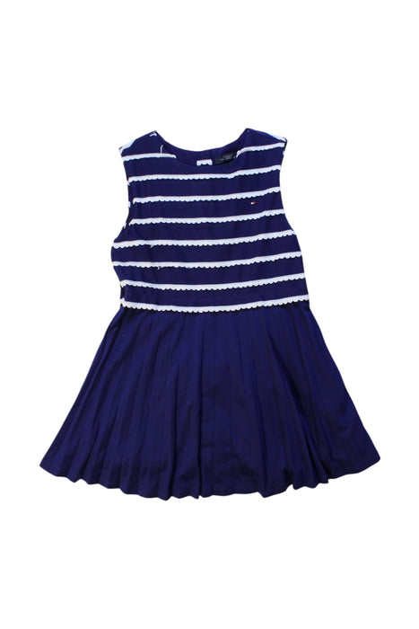 A Navy Sleeveless Dresses from Tommy Hilfiger in size 4T for girl. (Front View)
