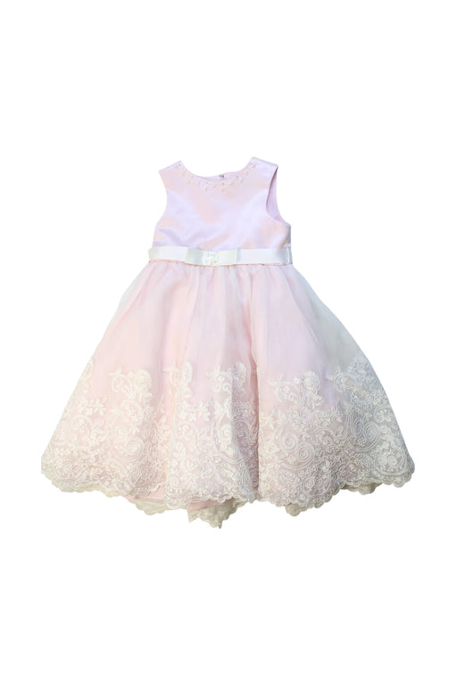 A Pink Sleeveless Dresses from Sarah Louise in size 2T for girl. (Front View)