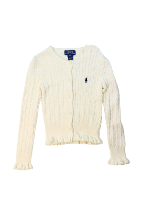 A White Cardigans from Polo Ralph Lauren in size 4T for girl. (Front View)