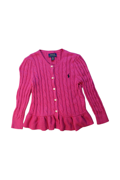 A Pink Cardigans from Polo Ralph Lauren in size 3T for girl. (Front View)