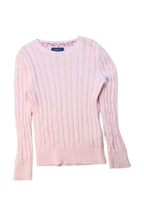 A Pink Knit Sweaters from Polo Ralph Lauren in size 4T for girl. (Front View)