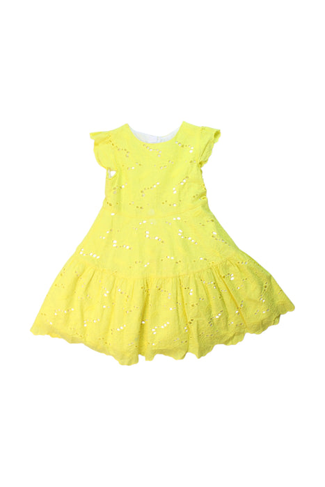 A Yellow Sleeveless Dresses from Mayoral in size 4T for girl. (Front View)