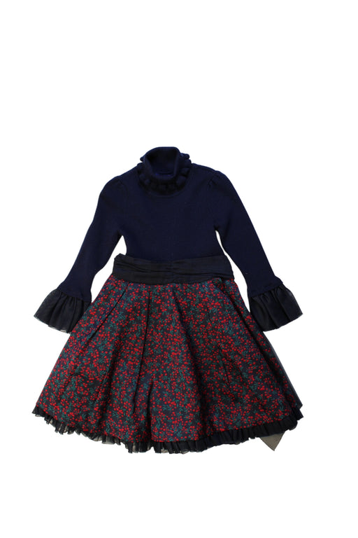 A Navy Long Sleeve Dresses from Nicholas & Bears in size 2T for girl. (Front View)
