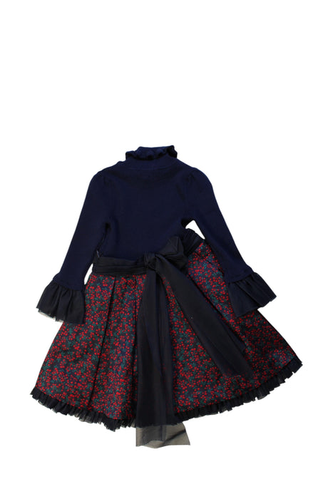 A Navy Long Sleeve Dresses from Nicholas & Bears in size 2T for girl. (Back View)