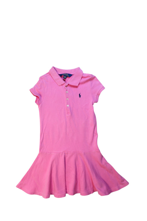 A Pink Short Sleeve Dresses from Polo Ralph Lauren in size 4T for girl. (Front View)