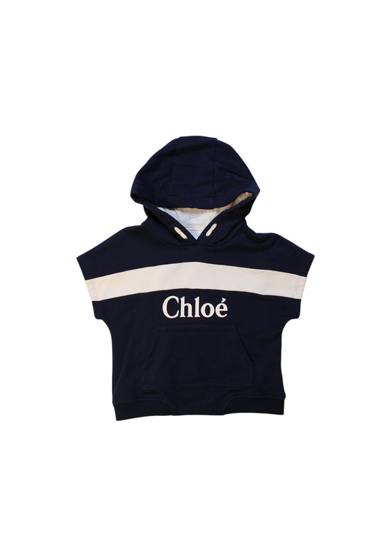 A Navy Hooded Sweatshirts from Chloe in size 4T for girl. (Front View)