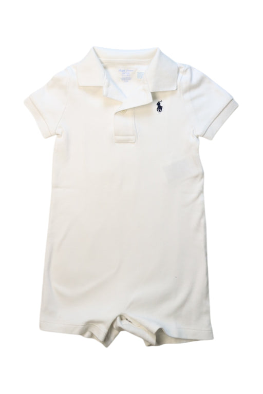 A White Short Sleeve Rompers from Ralph Lauren in size 6-12M for girl. (Front View)