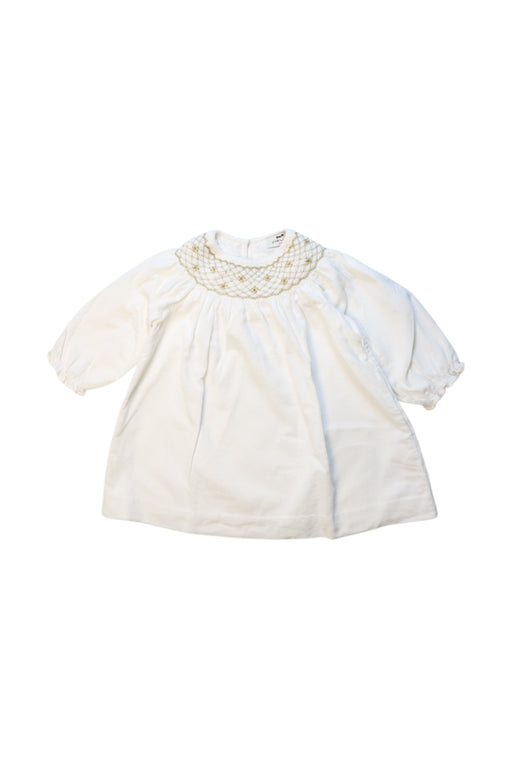 A White Long Sleeve Dresses from Cyrillus in size 6-12M for girl. (Front View)