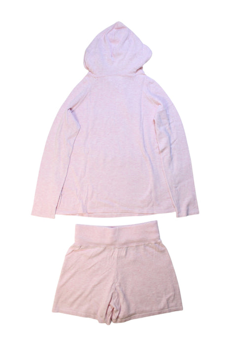A Pink Shorts Sets from Excuse My French in size 6T for girl. (Back View)