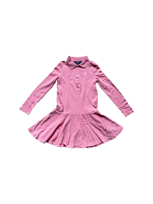 A Pink Long Sleeve Dresses from Polo Ralph Lauren in size 6T for girl. (Front View)