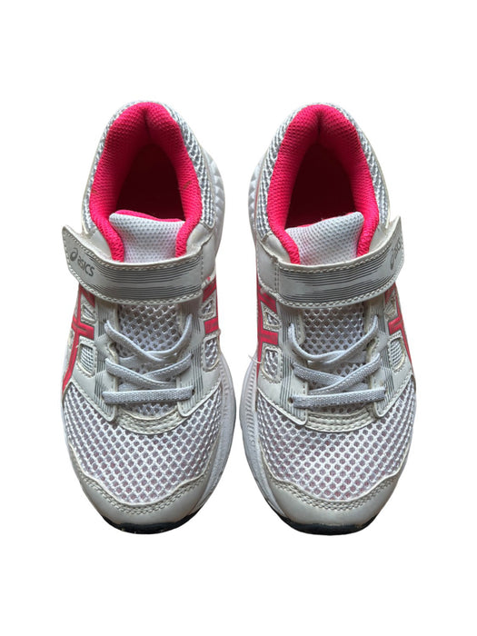 A White Sneakers from ASICS in size 6T for girl. (Back View)