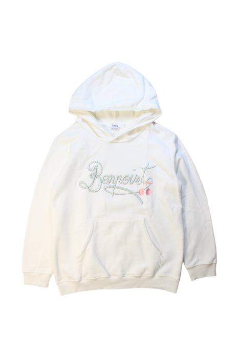 A White Hooded Sweatshirts from Bonpoint in size 12Y for girl. (Front View)