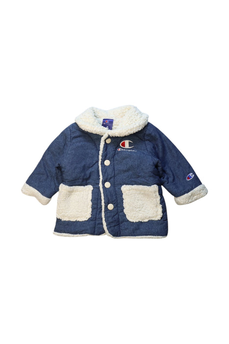 A Navy Puffer/Quilted Coats & Outerwear from Champion in size 12-18M for neutral. (Front View)