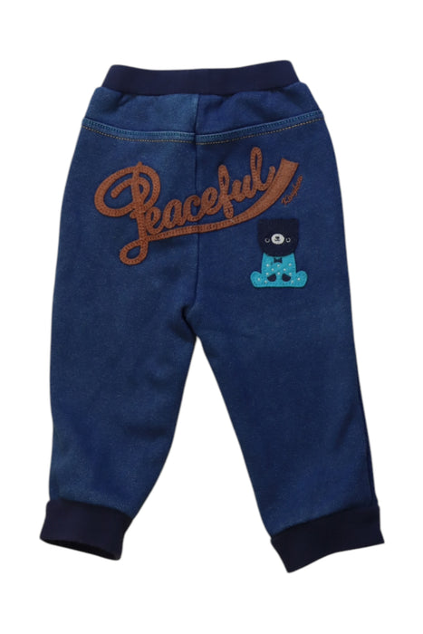 A Blue Casual Pants from Kingkow in size 3-6M for boy. (Back View)