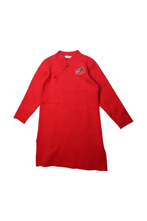 A Red Long Sleeve Dresses from Bimbo Concept in size 7Y for girl. (Front View)