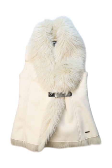 A Ivory Outerwear Vests from DKNY in size 8Y for girl. (Front View)