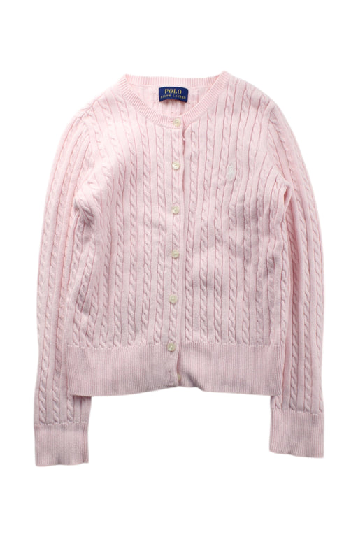 A Pink Cardigans from Polo Ralph Lauren in size 6T for girl. (Front View)
