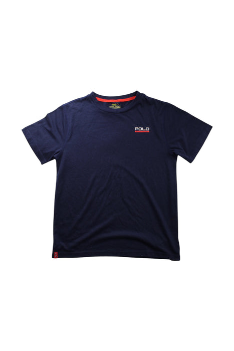 A Navy Short Sleeve T Shirts from Polo Ralph Lauren in size 10Y for boy. (Front View)