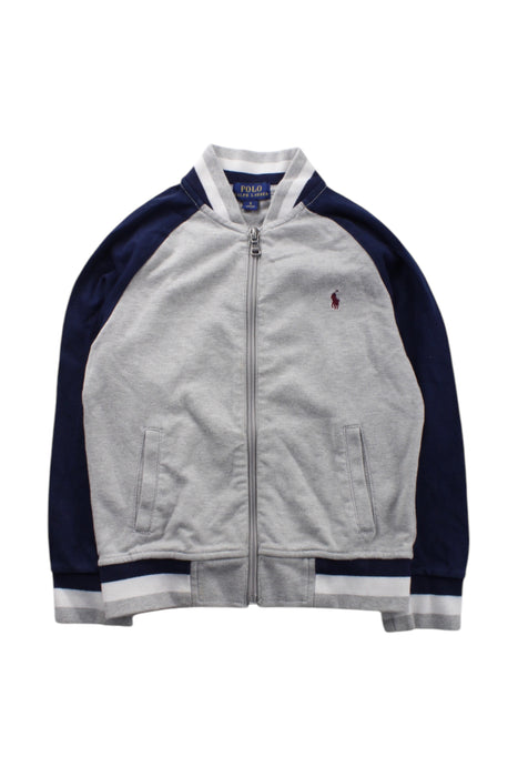 A Grey Zippered Sweatshirts from Polo Ralph Lauren in size 5T for neutral. (Front View)