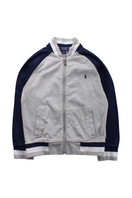 A Grey Zippered Sweatshirts from Polo Ralph Lauren in size 5T for neutral. (Front View)